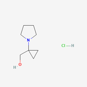 molecular formula C8H16ClNO B15296266 [1-(Pyrrolidin-1-yl)cyclopropyl]methanol hydrochloride 