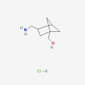 molecular formula C8H16ClNO B15296276 [3-(Aminomethyl)bicyclo[2.1.1]hexan-1-yl]methanol hydrochloride 