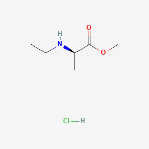 molecular formula C6H14ClNO2 B15296287 methyl (2R)-2-(ethylamino)propanoate hydrochloride 