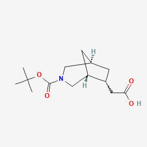 molecular formula C14H23NO4 B15296289 rac-2-[(1R,5R,6R)-3-[(tert-butoxy)carbonyl]-3-azabicyclo[3.2.1]octan-6-yl]acetic acid 