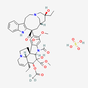 methyl (1S,9R,11R,12S,19R)-12-ethyl-4-[(13S,15S,17S)-17-ethyl-17-hydroxy-13-methoxycarbonyl-1,11-diazatetracyclo[13.3.1.04,12.05,10]nonadeca-4(12),5,7,9-tetraen-13-yl]-8-formyl-10-hydroxy-5-methoxy-11-(2,2,2-trideuterioacetyl)oxy-8,16-diazapentacyclo[10.6.1.01,9.02,7.016,19]nonadeca-2,4,6,13-tetraene-10-carboxylate;sulfuric acid