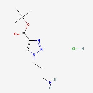 molecular formula C10H19ClN4O2 B15296306 tert-butyl1-(3-aminopropyl)-1H-1,2,3-triazole-4-carboxylatehydrochloride 