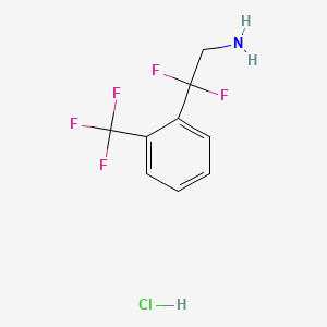 molecular formula C9H9ClF5N B15296319 2,2-Difluoro-2-[2-(trifluoromethyl)phenyl]ethan-1-aminehydrochloride 