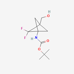 molecular formula C11H17F2NO3 B15296337 tert-butyl N-[2,2-difluoro-3-(hydroxymethyl)bicyclo[1.1.1]pentan-1-yl]carbamate 