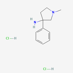 molecular formula C11H18Cl2N2 B15296369 1-Methyl-3-phenylpyrrolidin-3-amine dihydrochloride 