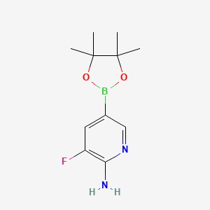 molecular formula C11H16BFN2O2 B1529637 3-Fluoro-5-(4,4,5,5-tetramethyl-1,3,2-dioxaborolan-2-yl)pyridin-2-amine CAS No. 944401-75-6