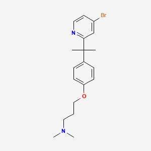 molecular formula C19H25BrN2O B1529645 3-(4-(2-(4-Bromopyridin-2-yl)propan-2-yl)-phenoxy)-N,N-dimethylpropan-1-amine CAS No. 1163707-61-6