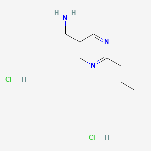 molecular formula C8H15Cl2N3 B15296478 1-(2-Propylpyrimidin-5-yl)methanamine dihydrochloride 