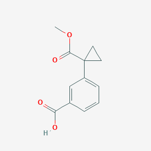 molecular formula C12H12O4 B15296497 3-[1-(Methoxycarbonyl)cyclopropyl]benzoicacid 