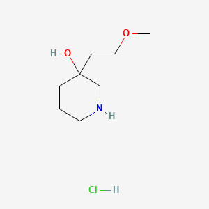 molecular formula C8H18ClNO2 B15296517 3-(2-Methoxyethyl)piperidin-3-ol hydrochloride CAS No. 2913278-21-2