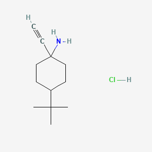 molecular formula C12H22ClN B15296577 4-Tert-butyl-1-ethynylcyclohexan-1-amine hydrochloride 