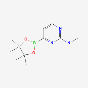 molecular formula C12H20BN3O2 B15296587 N,N-dimethyl-4-(tetramethyl-1,3,2-dioxaborolan-2-yl)pyrimidin-2-amine 