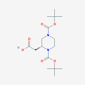 2-[(2R)-1,4-bis[(tert-butoxy)carbonyl]piperazin-2-yl]acetic acid