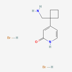 molecular formula C10H16Br2N2O B15296674 4-[1-(Aminomethyl)cyclobutyl]pyridin-2-ol dihydrobromide 