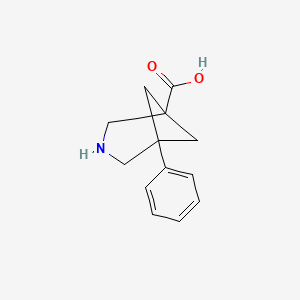 molecular formula C13H15NO2 B15296676 5-Phenyl-3-azabicyclo[3.1.1]heptane-1-carboxylic acid 