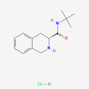 molecular formula C14H21ClN2O B15296695 (3R)-N-tert-butyl-1,2,3,4-tetrahydroisoquinoline-3-carboxamide hydrochloride 