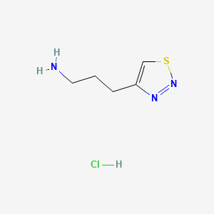 molecular formula C5H10ClN3S B15296703 3-(1,2,3-Thiadiazol-4-yl)propan-1-amine hydrochloride 