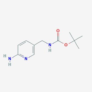 molecular formula C11H17N3O2 B1529673 叔丁基((6-氨基吡啶-3-基)甲基)氨基甲酸酯 CAS No. 400720-77-6