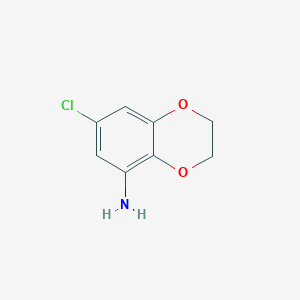 molecular formula C8H8ClNO2 B15296819 7-Chloro-2,3-dihydro-1,4-benzodioxin-5-amine 