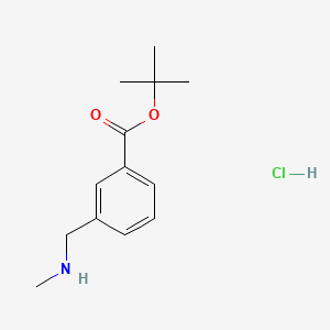 molecular formula C13H20ClNO2 B15296856 Tert-butyl 3-[(methylamino)methyl]benzoate hydrochloride 