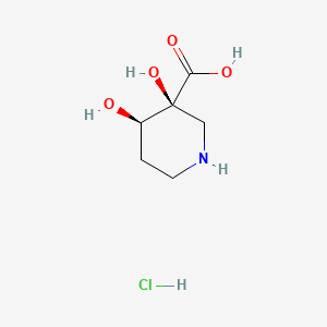 molecular formula C6H12ClNO4 B15296868 rac-(3R,4S)-3,4-dihydroxypiperidine-3-carboxylic acid hydrochloride 