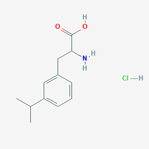 molecular formula C12H18ClNO2 B15296893 2-Amino-3-[3-(propan-2-yl)phenyl]propanoic acid hydrochloride 