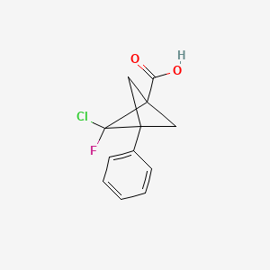 molecular formula C12H10ClFO2 B15296904 2-Chloro-2-fluoro-3-phenylbicyclo[1.1.1]pentane-1-carboxylic acid 