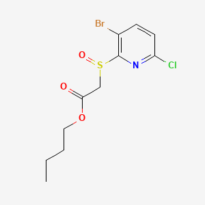 molecular formula C11H13BrClNO3S B15296934 Butyl 2-[(3-bromo-6-chloropyridin-2-yl)sulfinyl]acetate 