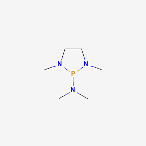 molecular formula C6H16N3P B15296975 1,3,2-Diazaphospholidine-2-amine, N,N',N'',N''-tetramethyl- CAS No. 6069-38-1