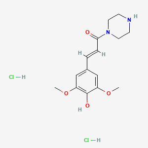 molecular formula C15H22Cl2N2O4 B15296984 (2E)-3-(4-hydroxy-3,5-dimethoxyphenyl)-1-(piperazin-1-yl)prop-2-en-1-one dihydrochloride 