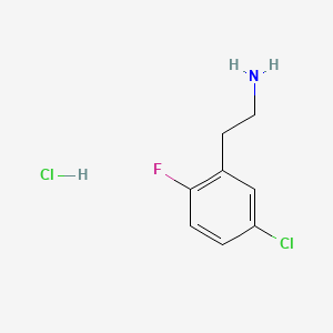 molecular formula C8H10Cl2FN B15297006 2-(5-Chloro-2-fluorophenyl)ethan-1-amine hydrochloride 