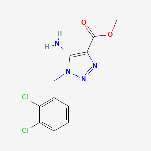 molecular formula C11H10Cl2N4O2 B15297041 methyl 5-amino-1-[(2,3-dichlorophenyl)methyl]-1H-1,2,3-triazole-4-carboxylate 