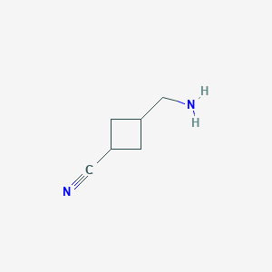 molecular formula C6H10N2 B15297057 3-(Aminomethyl)cyclobutane-1-carbonitrile 