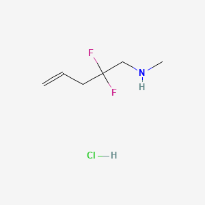 molecular formula C6H12ClF2N B15297064 (2,2-Difluoropent-4-en-1-yl)(methyl)aminehydrochloride 