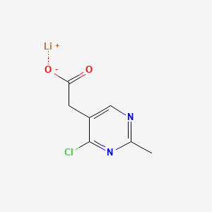 molecular formula C7H6ClLiN2O2 B15297071 Lithium(1+) 2-(4-chloro-2-methylpyrimidin-5-yl)acetate 