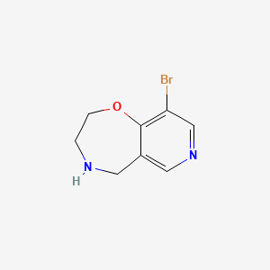 molecular formula C8H9BrN2O B15297093 9-bromo-2H,3H,4H,5H-pyrido[3,4-f][1,4]oxazepine 