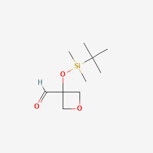 molecular formula C10H20O3Si B15297110 3-[(Tert-butyldimethylsilyl)oxy]oxetane-3-carbaldehyde CAS No. 2169527-25-5