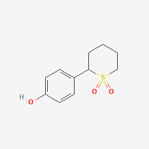 molecular formula C11H14O3S B15297114 2-(4-Hydroxyphenyl)-1lambda6-thiane-1,1-dione 