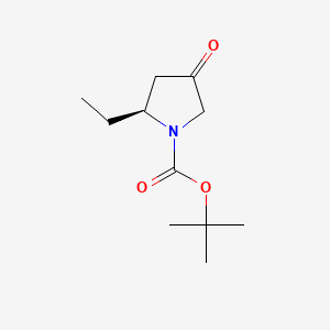 molecular formula C11H19NO3 B15297158 tert-butyl (2S)-2-ethyl-4-oxopyrrolidine-1-carboxylate 