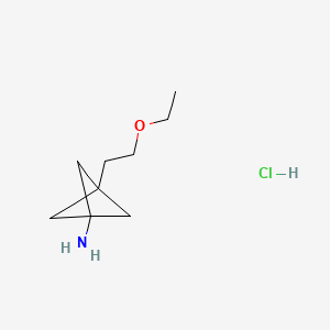 molecular formula C9H18ClNO B15297160 3-(2-Ethoxyethyl)bicyclo[1.1.1]pentan-1-amine hydrochloride 