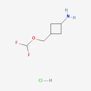 molecular formula C6H12ClF2NO B15297184 3-[(Difluoromethoxy)methyl]cyclobutan-1-amine hydrochloride 