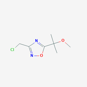 molecular formula C7H11ClN2O2 B15297217 3-(Chloromethyl)-5-(2-methoxypropan-2-yl)-1,2,4-oxadiazole CAS No. 1701597-85-4