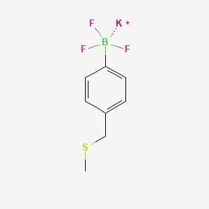 molecular formula C8H9BF3KS B15297228 Potassium trifluoro(4-((methylthio)methyl)phenyl)borate 