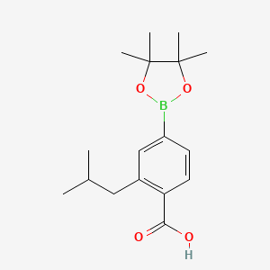 molecular formula C17H25BO4 B1529723 2-Isobutyl-4-(4,4,5,5-tetramethyl-1,3,2-dioxaborolan-2-yl)benzoic acid CAS No. 890839-13-1