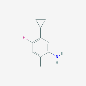 molecular formula C10H12FN B15297230 5-Cyclopropyl-4-fluoro-2-methylaniline 