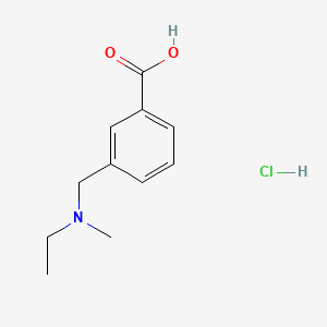 molecular formula C11H16ClNO2 B15297248 3-{[Ethyl(methyl)amino]methyl}benzoicacidhydrochloride 