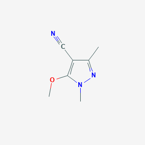 molecular formula C7H9N3O B1529725 5-methoxy-1,3-dimethyl-1H-pyrazole-4-carbonitrile CAS No. 1343203-74-6