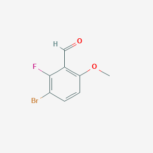 molecular formula C8H6BrFO2 B1529726 3-溴-2-氟-6-甲氧基苯甲醛 CAS No. 1160653-94-0