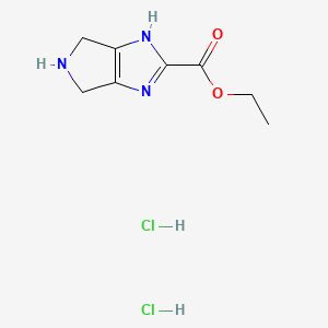 molecular formula C8H13Cl2N3O2 B15297268 ethyl 1H,4H,5H,6H-pyrrolo[3,4-d]imidazole-2-carboxylate dihydrochloride 