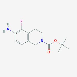 molecular formula C14H19FN2O2 B1529734 Tert-butyl 6-amino-5-fluoro-1,2,3,4-tetrahydroisoquinoline-2-carboxylate CAS No. 912846-57-2